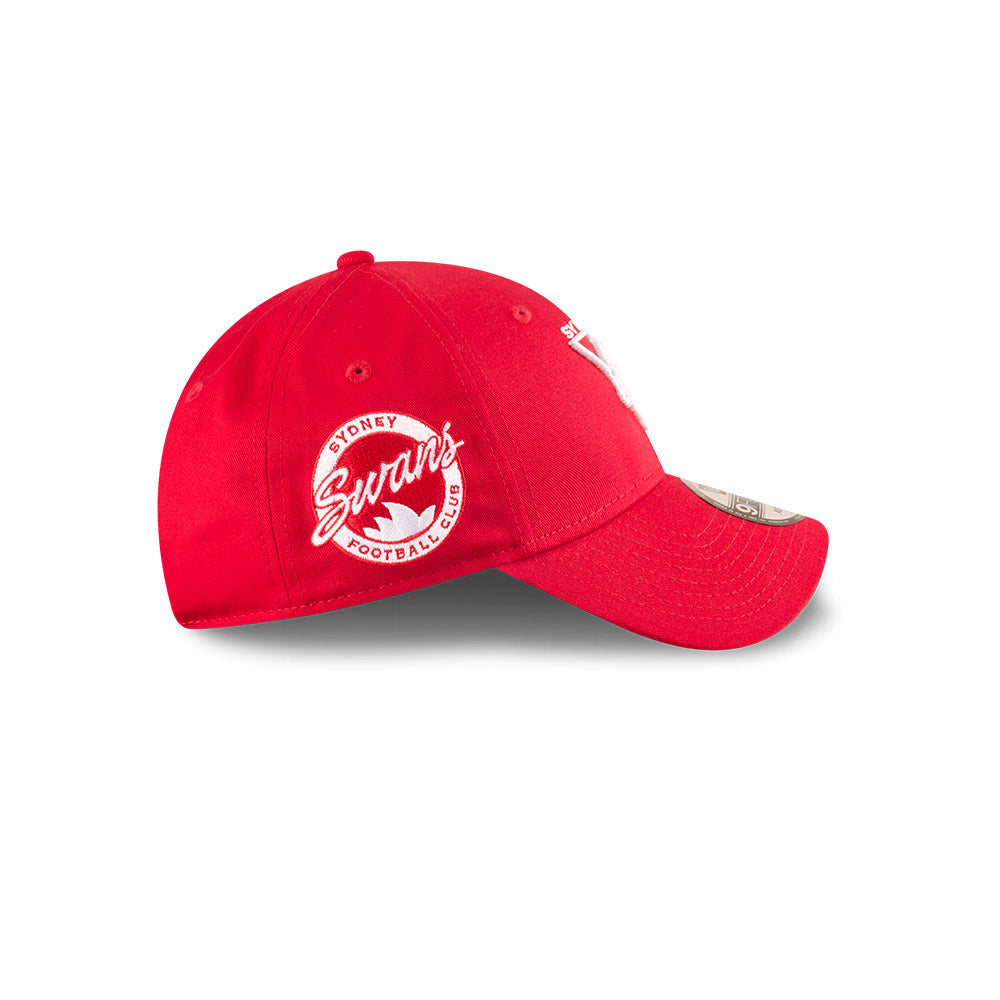 Sydney Swans Hat - 2025 AFL Badged Red OTC 9Forty Strapback Cap - New Era